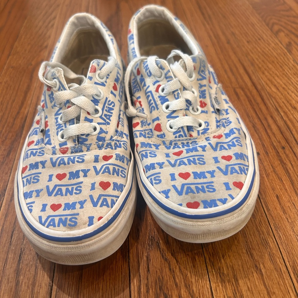Vans I ♥ My Vans Canvas Sneakers — White, Blue & Red